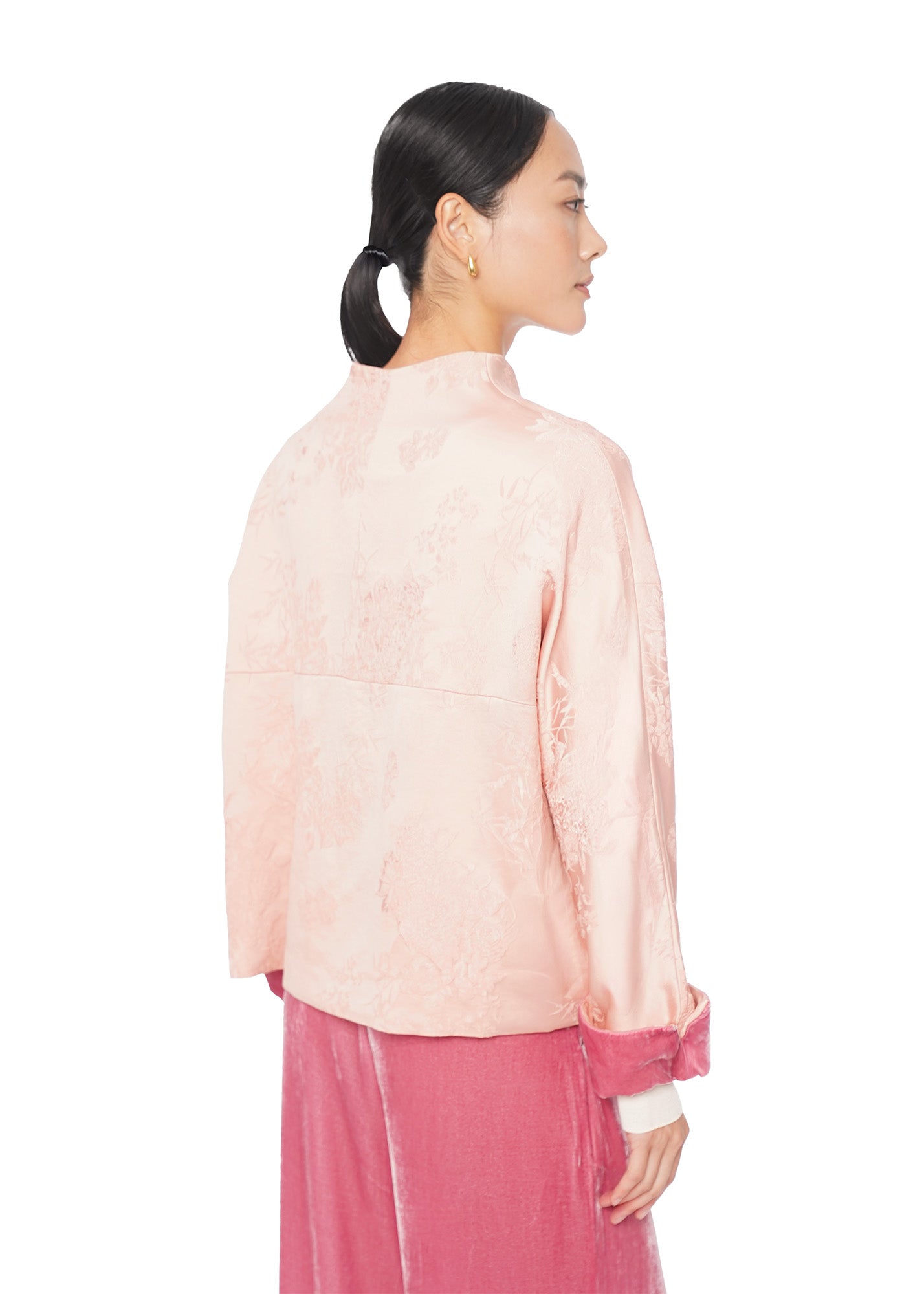 Pink Velvet Cuffed Jacket