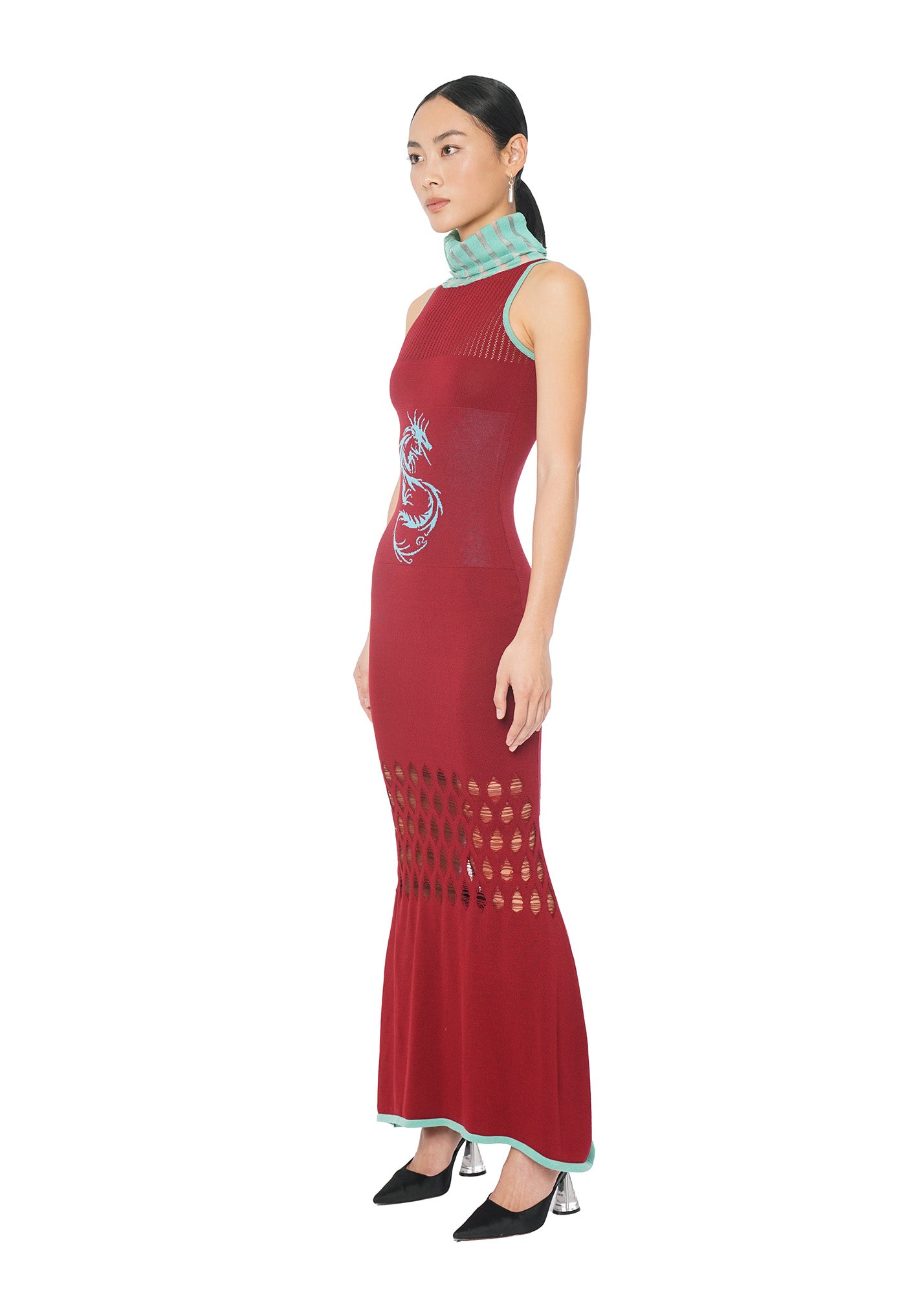 Red Fish Tale Knitted Dress