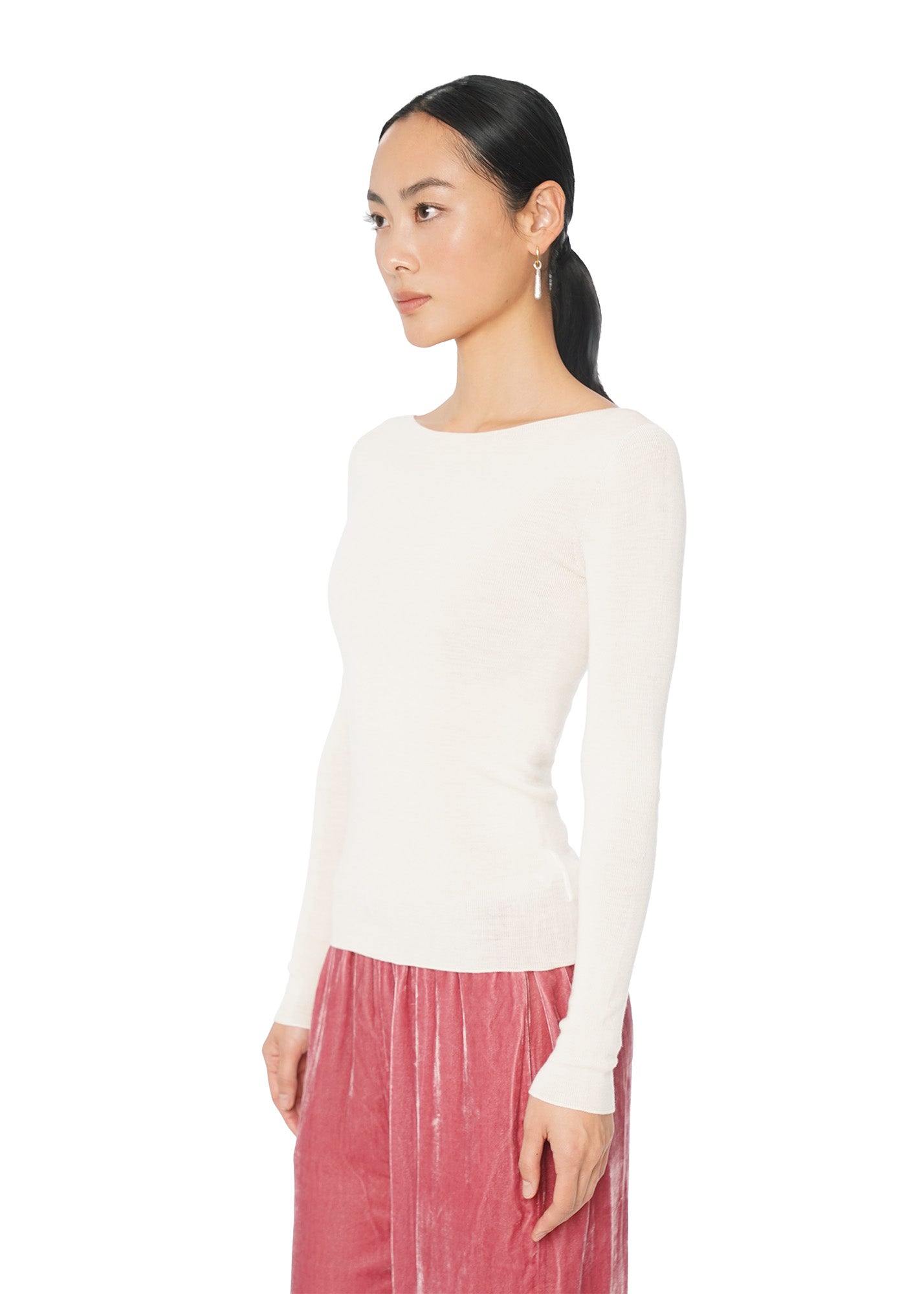 Off White Seamless Knit Top